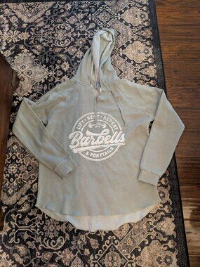 Barbells And Ponytails Hoodie Logo Tunic Sweatshirt Sz S NEW